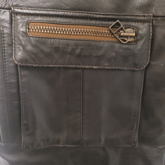 Vintage Giverny Genuine Leather Moto Utility Vest Large - Picture 9 of 16